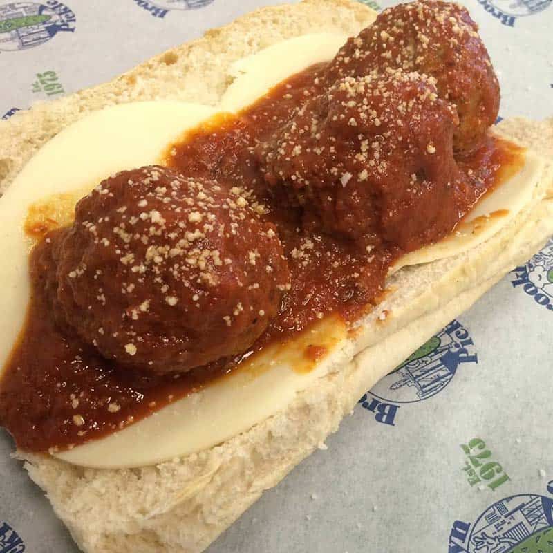 Meatball sub with provolone